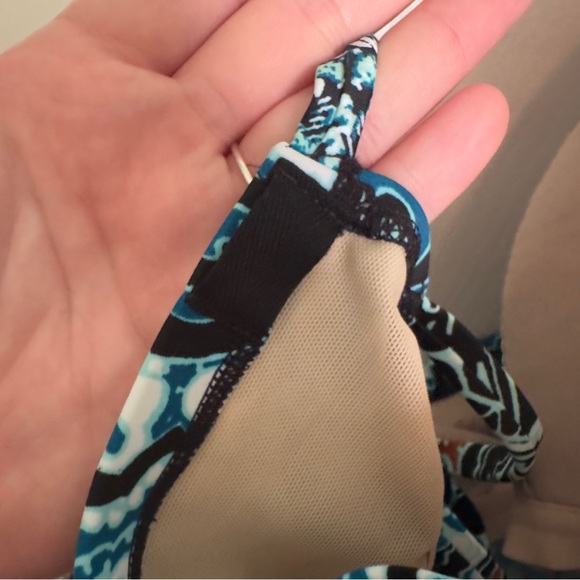 Cacique Lane Bryant Blue Paisley Halter Swim Tank - Picture 8 of 9